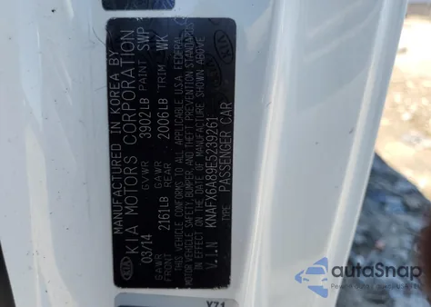 2014 Kia Forte Ex z USA, uszkodzony, nr VIN KNAFX6A89E5239261